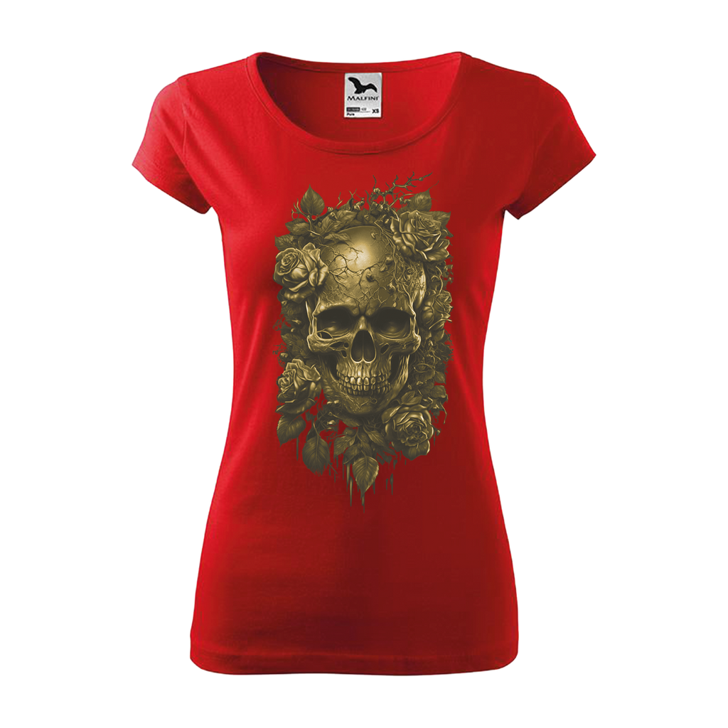 Tee-shirt femme Collection "Tête de mort roses or"